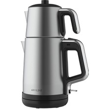 Aryıldız Inox Çay Makinesi 0.8 L Çelik Demlik ve 1.7 L Su Isıtıcı ile Hızlı Demleme Özelliği