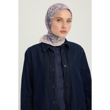 Schaless Sonsuz Aşk - Indigo - Efilia Desenli Eşarp - 90X90 cm