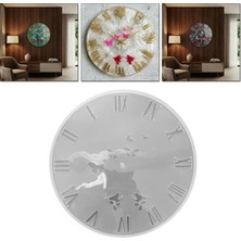 Tahtakale Toptancı Epoksi Kelebek ve Kuş Desenli Roma Rakamlı Saat Kalıbı 30 cm