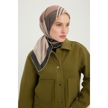 Schaless Gece ve Gündüz - Vizon - Efilia Desenli Eşarp - 90X90 cm