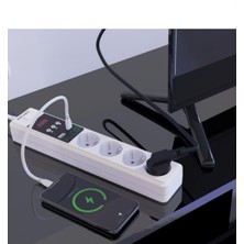 GALAXY Energy S220 Ultra Mobil Şarj Soketli 4 Lü Enerji Koruma ve Kontrol Cihazı