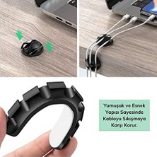 Storemax Çok Amaçlı Kablo Tutucu Akrilik Güçlü Yapışkanlı Organizer Düzenleyici 16 Parça Set Kolay Kullanımlı