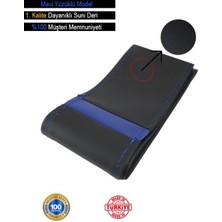 Mlh Store Tüm Araçlar Için Uyumlu Üniversal Direksiyon Kılıfı Dikmeli + Yüzüklü Mavi