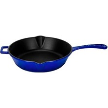 Storemax Döküm Yuvarlak Kızartma Tavası Döküm Demir Yekpare Saplı. ÇAP(Ø)24CM - Mavi