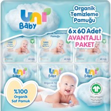 Storemax Uni Baby Bebek Temizleme Pamuğu 6*60 Adet