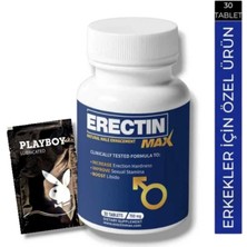 Erectin Max Natural Male Enhancement Erkeklere Özel Geliştirme 30 Lu Playboy Jel Hediye