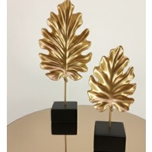 Akua 2’li Çınar Yaprağı Biblo Seti – Modern Dekoratif Obje