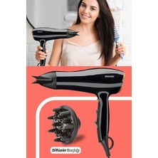 Storemax Goldmaster Efil Profesyonel Saç Kurutma ve Fön MAKINESI,2400W Dc Motor Katlanabilir, Soğuk Üfleme Difüzör ve Dar Başlık 3 Isı 2 Hız Ayarı Aşırı Isınma Korumalı Çıkarılabilir Filtre Asma Halkalı, Siyah