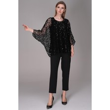 Journey Kayık Yaka-Yarsa Kol Pullu Bluz