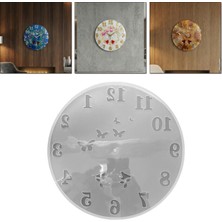 Tahtakale Toptancı Epoksi Kelebek ve Kuş Desenli Rakamlı Saat Kalıbı 30 cm