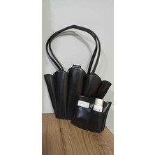 Matruşka Deri Sanat Tasarım Yelpaze Modeli Kol ve El Çantası