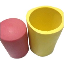 Storemax Parti Vitrini Silindir Şeklinde Silikon Mum Kalıbı 6X6X10 cm (Yeşil)