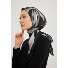 Schaless Göksel Gelgit - Siyah - Aurora Desenli Janjan Eşarp - 90X90 cm