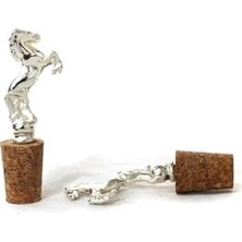 Storemax Gümüş Şahlanan At Figürlü 2 Adet Mantar Tıpa - Şarap Yağdanlık Şişe