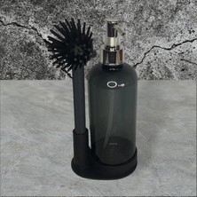 Storemax Standlı Plastik Sıvı Sabunluk ve Silikon Bulaşık Sıyırma Fırçası (Kutuludur)