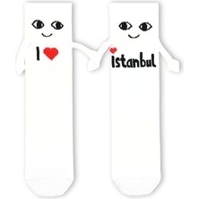 Carnaval Socks El Ele Tutuşan I Love Istanbul Desenli Mıknatıslı Çorap