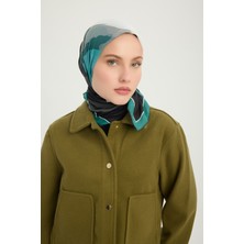 Schaless Renklerin Lalesi - Yeşil - Efilia Desenli Eşarp - 90X90 cm