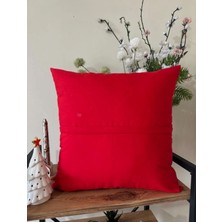 Gercella Keten 43X43 Kırlent Kılıfı 2'likırmızı Rengi Fermuarlı Evtex