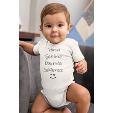 Overoz Dayımla Bekleriz Baskılı Beyaz Bebek Body Zıbın 5569