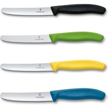 Victorinox 4 Parça Mutfak Bıçak Seti 11 cm Testere Ağızlı Yüksek Karbonlu Çelik Renkli Bıçak