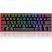 Storemax Redragon K616 Fizz Pro% 60 3 Modlu Kablolu, 2.4ghz Kablosuz, Bluetooth Mekanik Oyun Klavyesi, 61 Tuşlu Kompakt W/siyah Renkli Tuş Kapakları, Doğrusal Kırmızı Anahtar, Pro Sürücü/yazılım Destekli