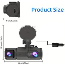 Çeşithane 3 Kanallı Full Hd Araç Içi Kamera Seti - 1080P Ön, Arka ve Iç Üçlü Lens Dash Cam, 32GB Hafıza Kartı Dahil, Döngüsel Kayıt ve G-Sensörlü