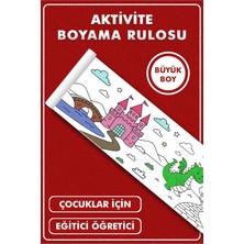 KOSS Dijital Masal Şatosu Prens Prenses Temalı Çocuk Boyama Kağıdı 2,5 Metre Dev Aktivite Kağıdı Eğitici