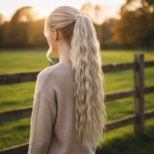 Sb Shopping Bağlamalı Kabarık Dalgalı At Kuyruğu / Balköpüğü Platin Röfleli