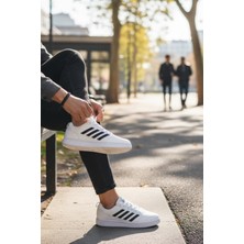 Enoch Erkek Dörtlü Şerit Detaylı Düz Tabanlı Günlük Spor Ayakkabı Sneaker