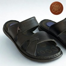 Kardeşler SHOE Erkek Gerçek Hakiki Deri Ortapedik Hafif Günlük Siyah Terlik