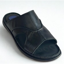 Kardeşler SHOE Erkek Gerçek Hakiki Deri Ortapedik Hafif Günlük Siyah Terlik