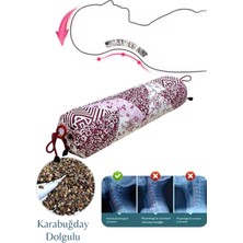 Narespor Karabuğday Dolgulu Boyun Yastığı, Silindir Boyun Masaj Yastığı, Karabuğday Yoga Yastığı, Bolster