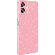 Roketcim Samsung Galaxy A07 Kılıf Kamera Korumalı Simli Lüks Koton Kapak