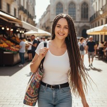 Sb Shopping Afrika Örgüsü ve Rasta Için Sentetik Saç / Koyu Kumral