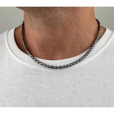 Taşmir Sertifikalı Gerçek Siyah Erkek Inci Kolye