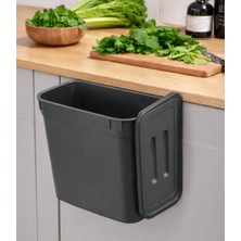 Ovio Ev Yaşam 7 Lt Mutfak Tezgah Üstü ve Dolap Askılı Çöp Kovası Askılı Atık Kutusu