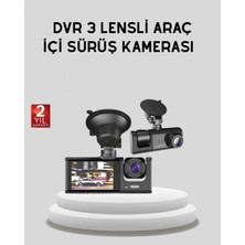 Narnuga Full Hd Üç Kameralı Araç Kamerası 170° Geniş Açılı ve Park Destekli