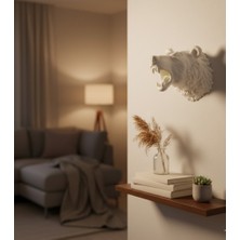 Krem Ayı Figürü Duvar Süsü Asılabilir Hediyelik Dekoratif 25X19 cm STEPLYA-3829