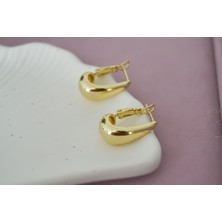 Atelier Gizem Xuping Kararmaz Kadın 14K Gold Damla Küpe