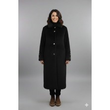 Derinsu Kadın Büyük Beden Astarlı Tüylü Kaban