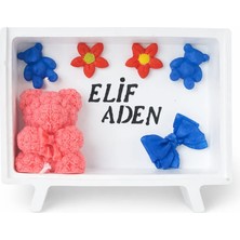 Banglow Kişiye Özel Çiçekli ve Mumlu Mini Tv Konsept Hediyelik