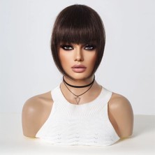 Sb Shopping Yoğun Gerçek Saç Perçem / Koyu Kestane