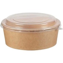 750 cc Karton ( Kraft ) Salata Kase Kapaklı 25 Adet