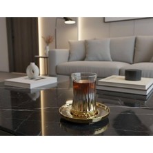 Rova Tr  Lüks Titanyum Kaplama 6 Kişilik Çay Bardağı Seti - Solmaz Kaplamaçay Takımı