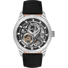 Santa Barbara Polo & Racquet Club Santa Barbara Polo Racquet Club SB.1.10573-1 Otomatik Mekanizmalı Deri Kordonlu Suya Dayanıklı Siyah Erkek Kol Saati