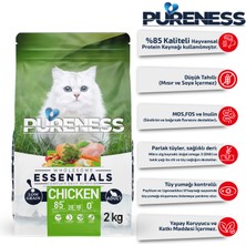 Pureness Az Tahıllı Tavuklu Yetişkin Kedi Maması 2kg – %85 Hayvansal Protein, Omega 3 |Süper Premium