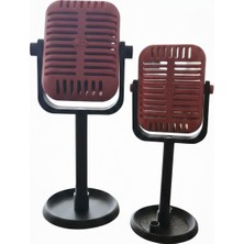 3D Baskı Retro Stil Dekoratif Mikrofon 26CM