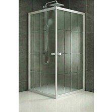 Durul Duşakabin Kare Beyaz Karomat Desen Yükseklik 180CM