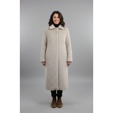 Derinsu Kadın Büyük Beden Astarlı Tüylü Kaban