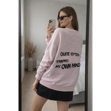 Kadın Yıldız Desenli Oversize Triko Kazak